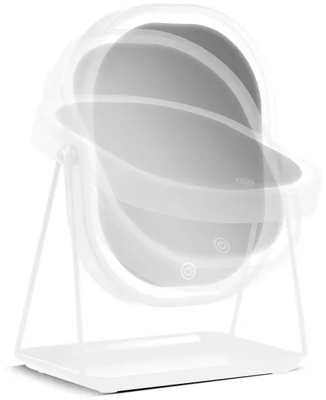 Gillian Jones - Pöytäspeili, jossa on kaksipuolinen peili ja tarjotin (Valkoinen)